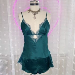 Emerald Green Satin Sleep Set